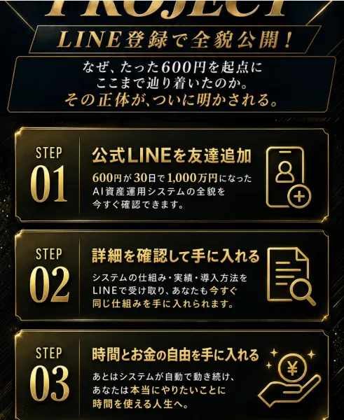 LINE登録後に仕組みや実績を案内すると書かれた手順