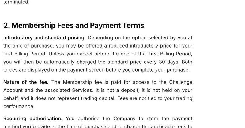 Pivexの月額会員規約。初回割引の後に30日ごとに通常料金で自動更新すると書かれている