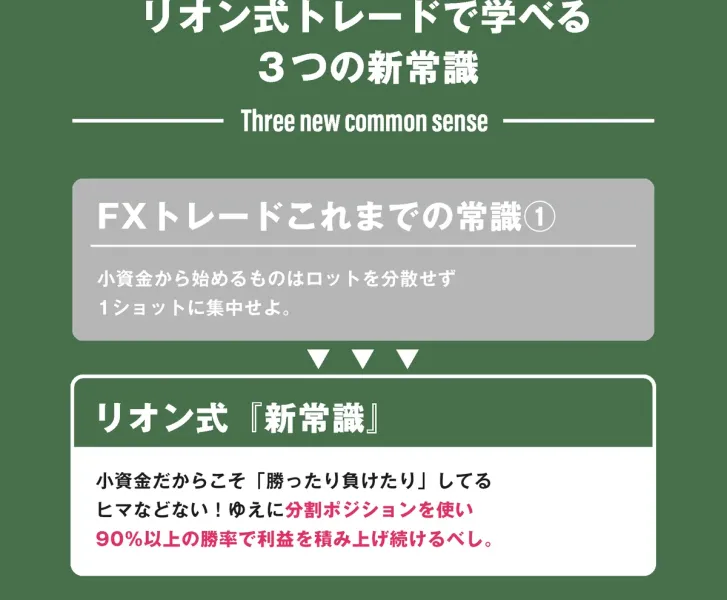 分割ポジションと90%以上の勝率をうたうリオン式の広告